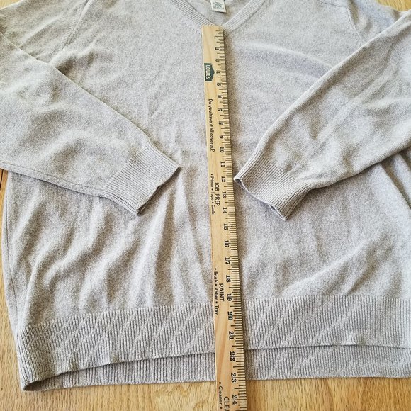 Lands End 100% PURE LAMBSWOOL Mens V-Neck Sweater Pullover Light Tan XXL - Picture 4 of 8